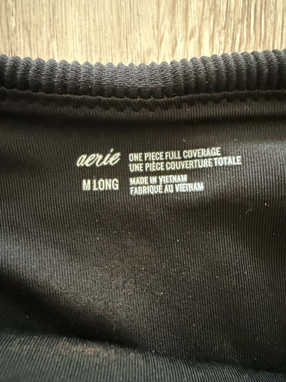 aerie Black Ribbed One-Piece Swimsuit - Picture 6 of 9